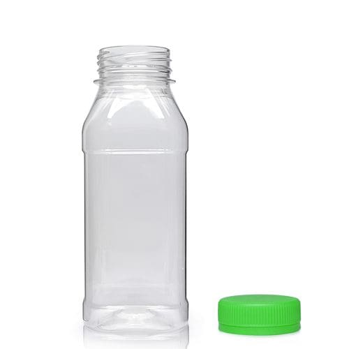 250ml Square PET Plastic Juice Bottle w gc