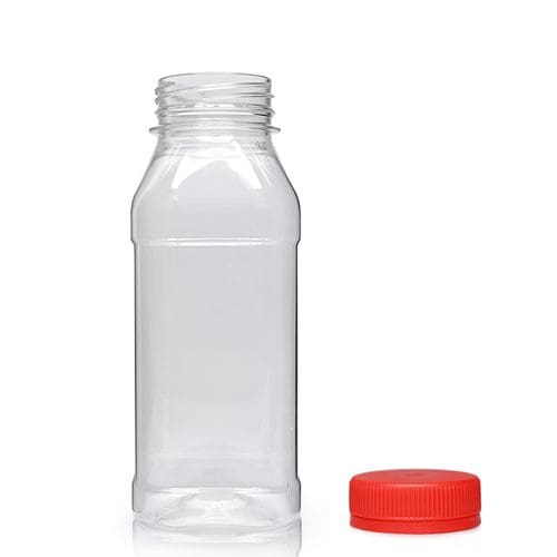 250ml Square PET Plastic Juice Bottle w rc