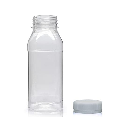 250ml Square PET Plastic Juice Bottle w sil