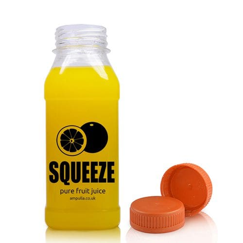 250ml Square juice bottle with orange juice