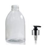 300ml plastic bottle with silver pump