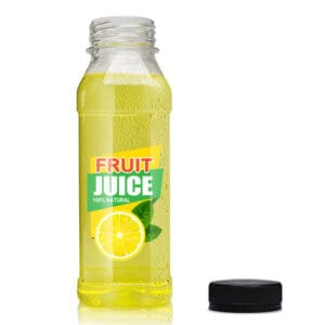 300ml Clear PET Square Juice Bottle With 38mm T/E Juice Cap