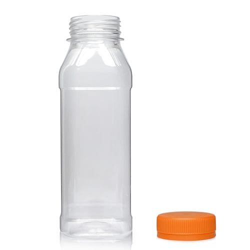 330ml Square PET Plastic Juice Bottle w oc