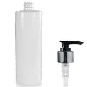 500ml White PET Plastic Bottle blk pump