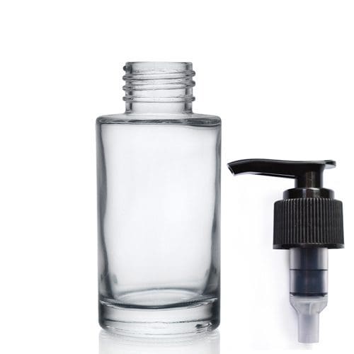 50ml Clear Glass Simplicity Bottle with BLK pump