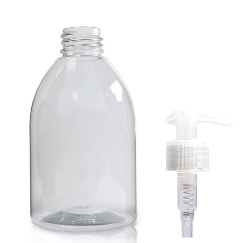 300ml clear round bottle with nat pump
