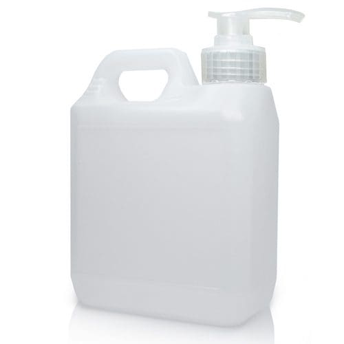1000ml Natural Plastic Jerry Can & Lotion Pump Ampulla Ltd