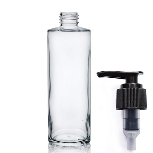 200ml Clear Glass Simplicity Bottle with blk pump