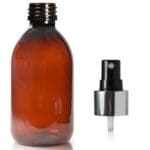 250ml amber Sirop bottle with silver spray