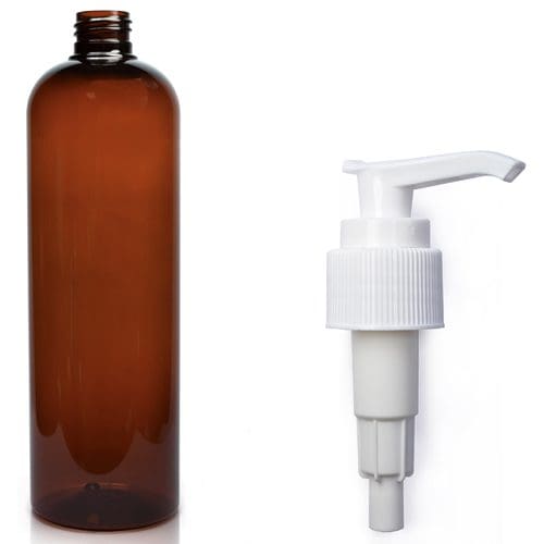 500ml Amber Plastic Lotion Bottle with pump