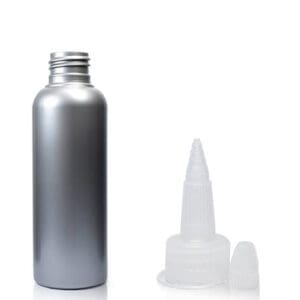 50ml Plastic Silver Bottle with spout cap