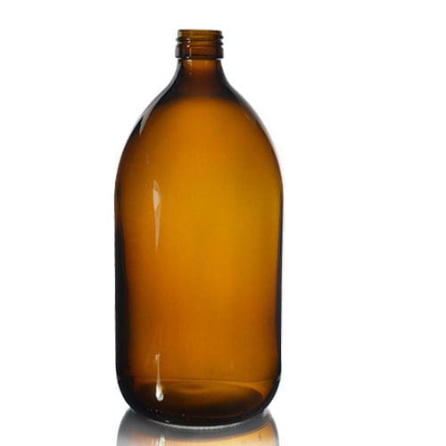 1000ml Amber Glass Sirop Bottle w No Cap