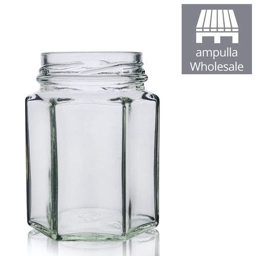 110ml Hexagonal Clear Glass Jars Wholesale