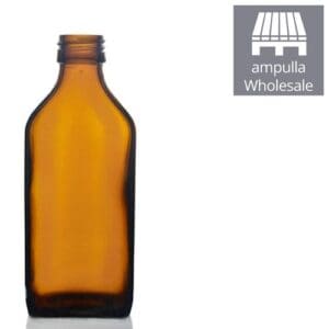 200ml Amber Glass Rectangular Bottles Wholesale