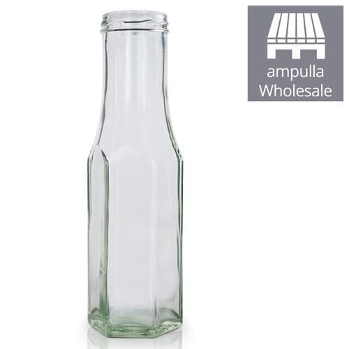 250ml Hexagonal Glass Sauce Bottles Wholesale Ampulla Packaging