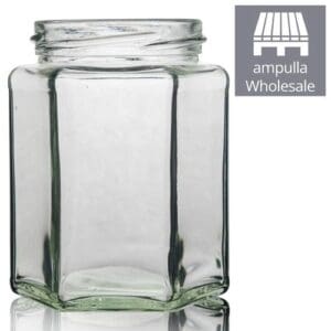 280ml Hexagonal Clear Glass Jars Wholesale