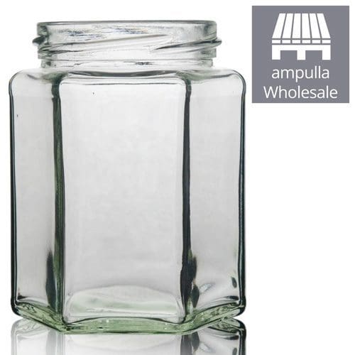280ml Hexagonal Clear Glass Jars Wholesale Ampulla Packaging