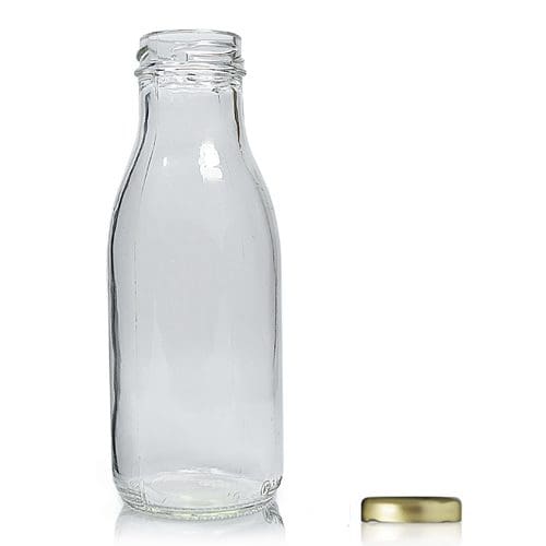300ml glass juice bottle with gold cap