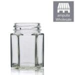 55ml Hexagonal Clear Glass Jars Wholesale