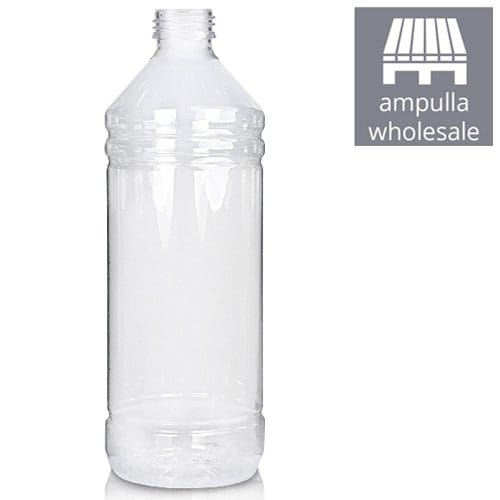 1 Litre Clear PET Plastic Bottles Wholesale Ampulla Packaging