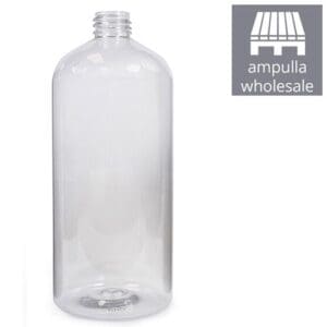 1000ml Clear Boston PET Plastic Bottle bulk