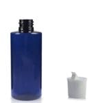 100ml Cobalt Blue PET Plastic Bottle & White Nozzle Cap