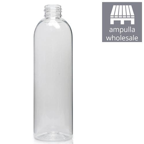 250ml Tall Boston Clear PET Bottles Wholesale Ampulla Packaging