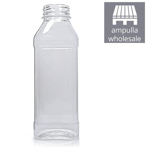 500ml Clear PET Square Plastic Juice Bottle bulk