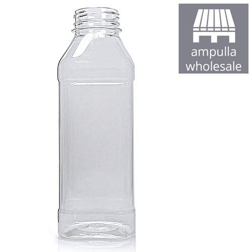 500ml Clear Square Plastic Juice Bottles Wholesale Ampulla Packaging