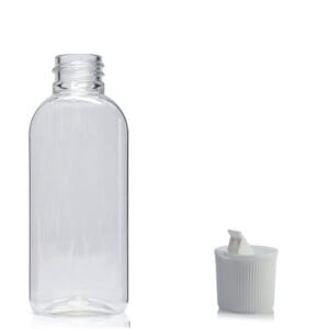 50ml Plastic Oval Bottle & White Nozzle Cap
