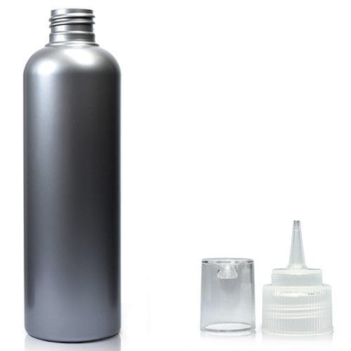250ml ‘Boston’ Silver Plastic Bottle new spout
