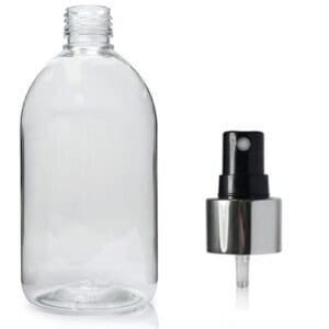 500ml rpet clear Sirop bottle with silver spray