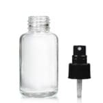50ml Clear Glass Bottle w Black Atomiser Spray