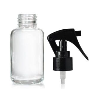 50ml Clear Glass Bottle w Black Mini Trig