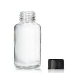50ml Clear Glass Bottle w Black Screw Cap