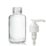 50ml Clear Glass Bottle w White Lotion Pump