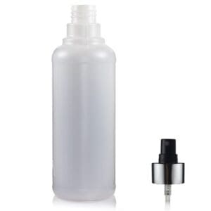 500ml Round Natural HDPE Glossy Spray Bottle - Ultra