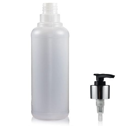 500ml Round Natural HDPE Glossy Lotion Bottle - Ultra