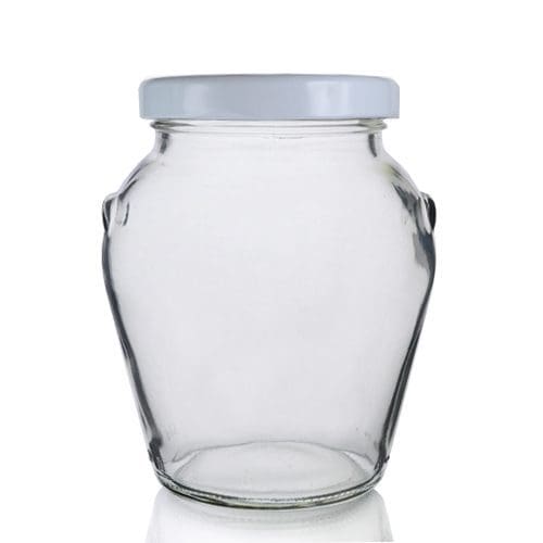 370ml Orcio Glass Jar with white Lid