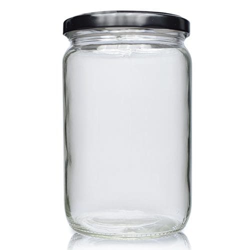 650ml Glass jar with black lid