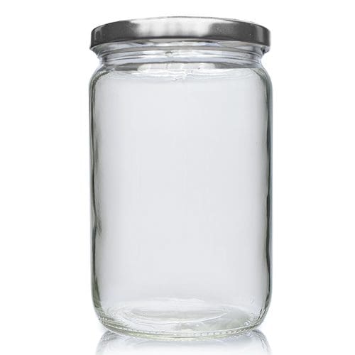 650ml glass jar with silver lid