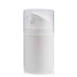 50ml Pearl Airless Dispenser Bottle With Clear Over-Cap