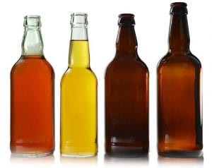 Glass beer bottles