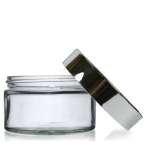 200ml Clear Glass Cosmetic Jar with Silver Lid