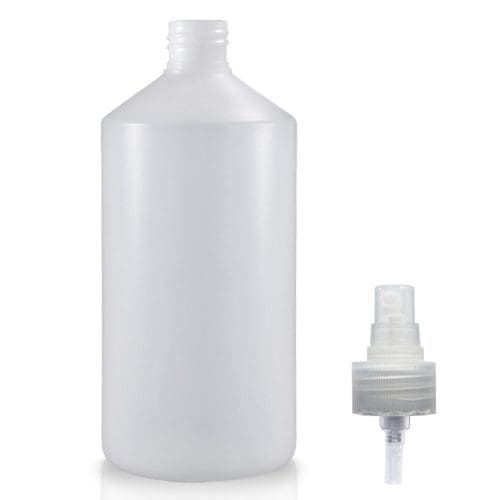 750ml Natural HDPE Bottle w nat spray