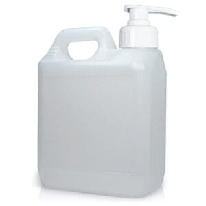1000ml Natural Plastic Jerry Can & White Lotion Pump