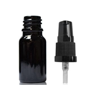 10ml black dropper bottle with black pump
