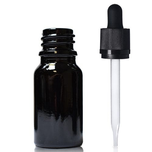 10ml black dropper bottle with straight pip
