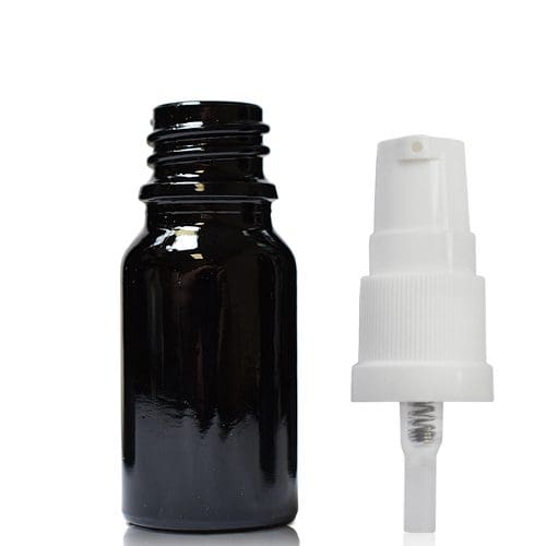 10ml black dropper bottle with white pump