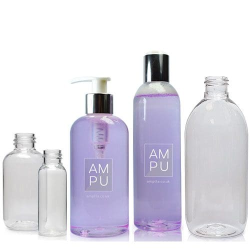 Clear plastic bottle group